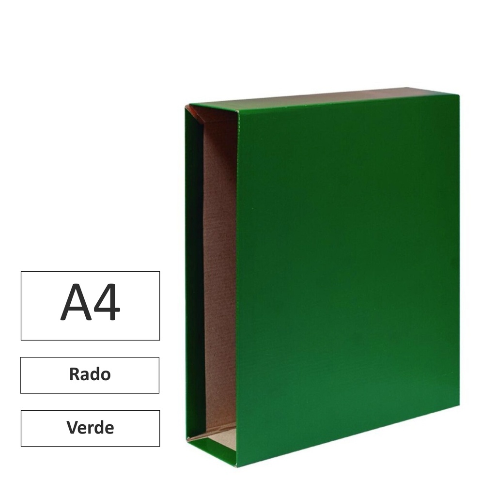 CAJA PARA ARCHIVADOR A4 VERDE TIPO RADO RAYLU