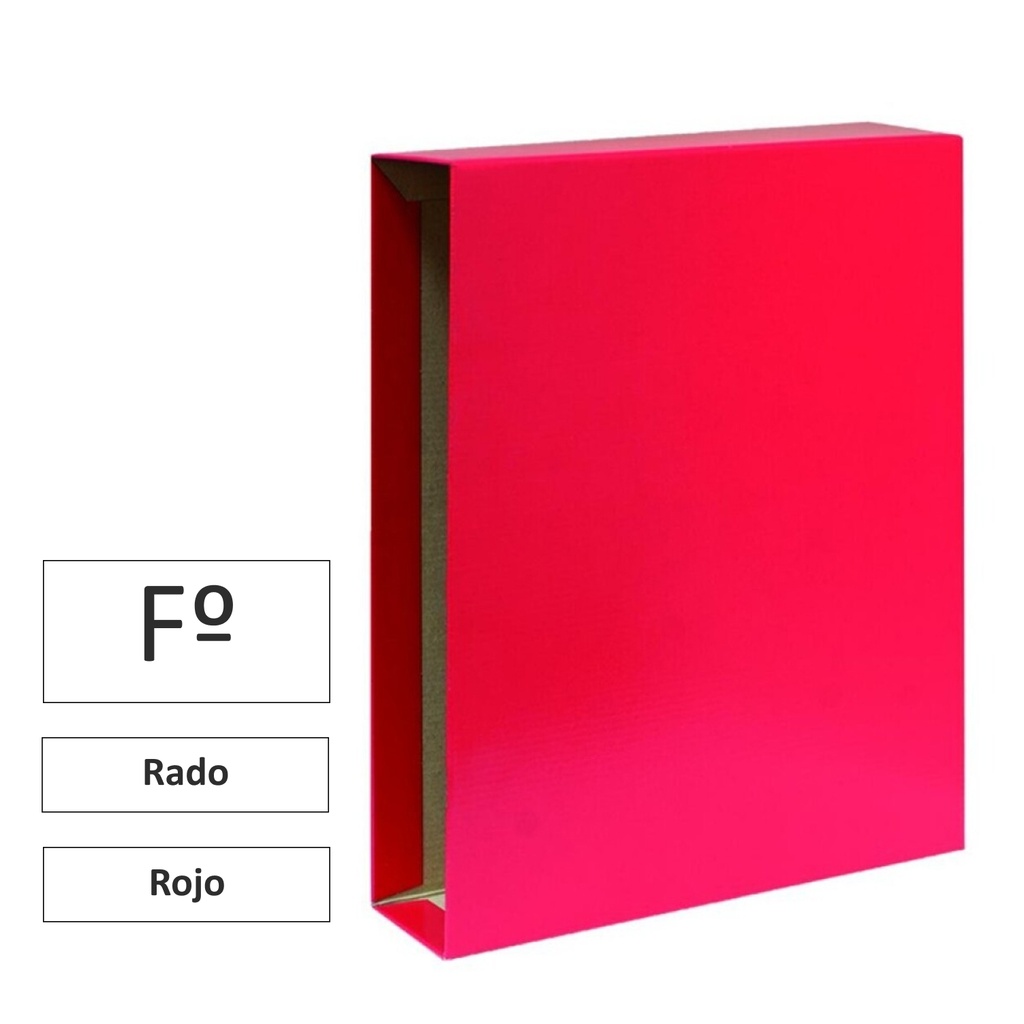 CAJA PARA ARCHIVADOR FOLIO ROJO TIPO RADO RAYLU