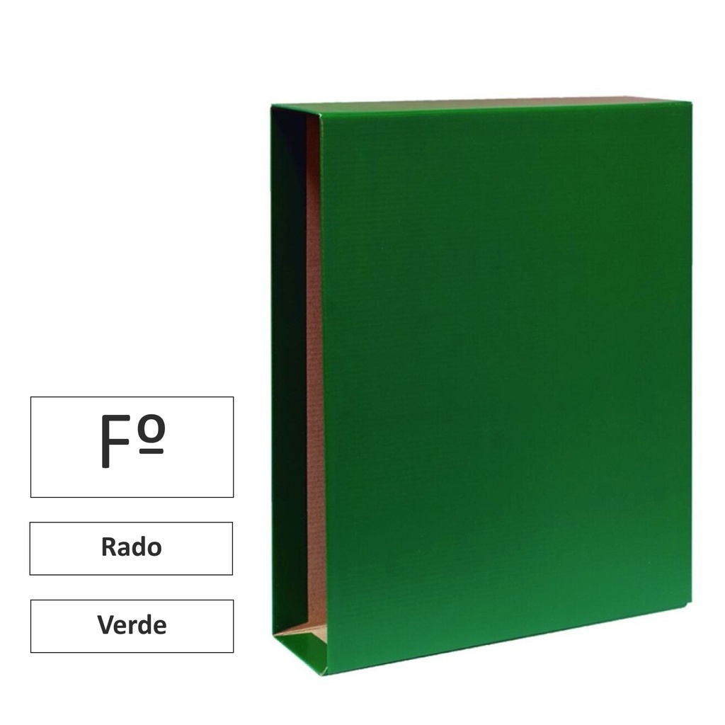 CAJA PARA ARCHIVADOR FOLIO VERDE · TIPO RADO · RAYLU