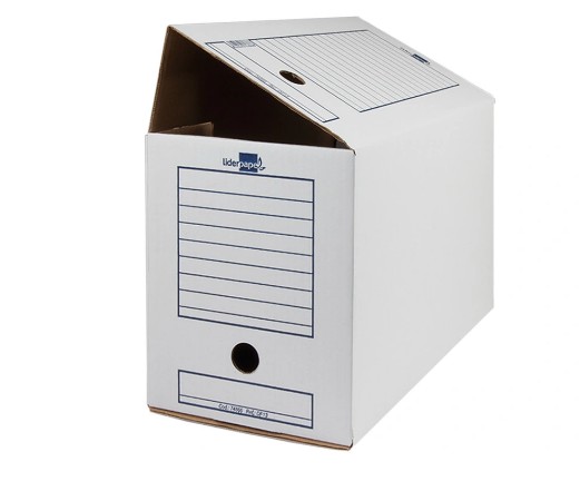 CAJA ARCHIVO DEFINITIVO LIDERPAPEL FOLIO DOBLE ANCHO LOMO 200 MM BLANCA