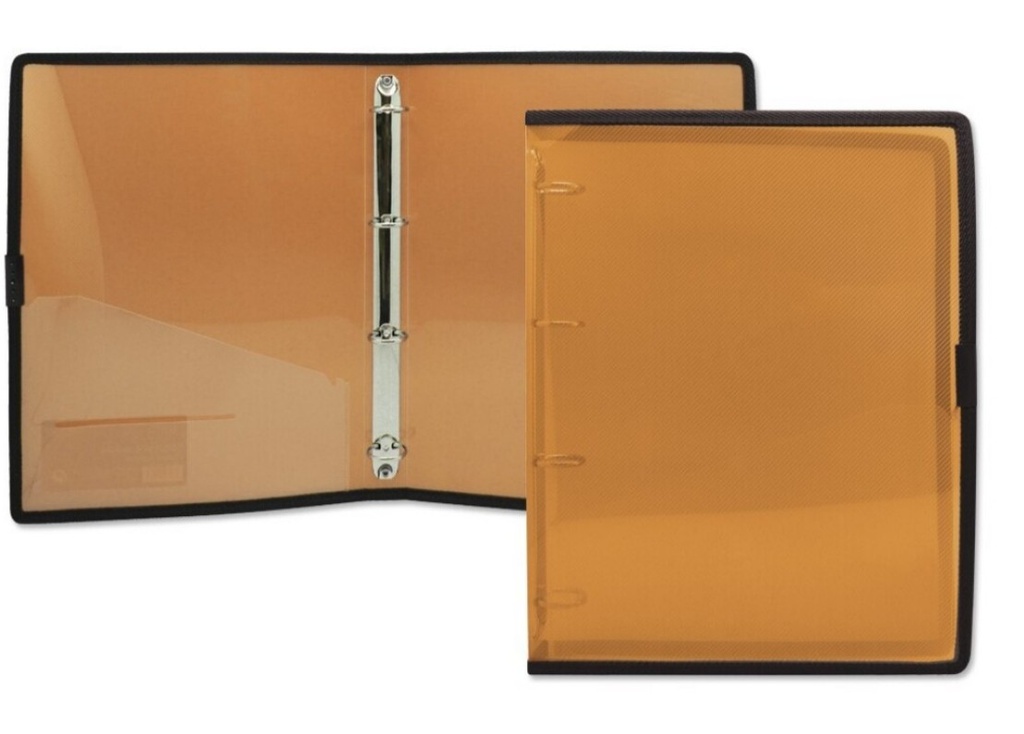 CARPETA OFFICE CLUB A4 PP 4 ANILLAS 25MM NARANJA