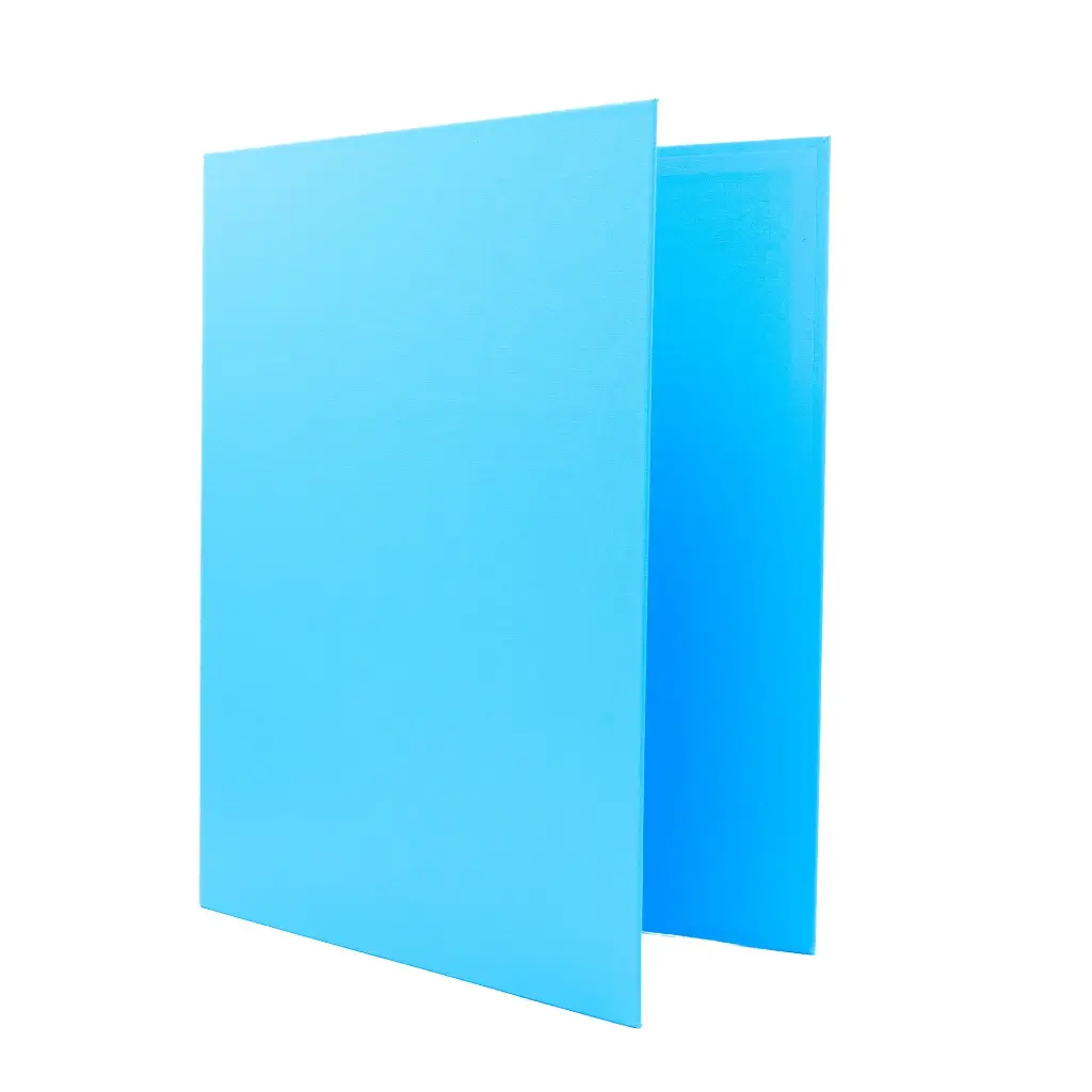 CARPETA RAYLU PAPER FOLIO 4 ANILLAS 40MM AZUL CLARO CARTÓN FORRADO PP 