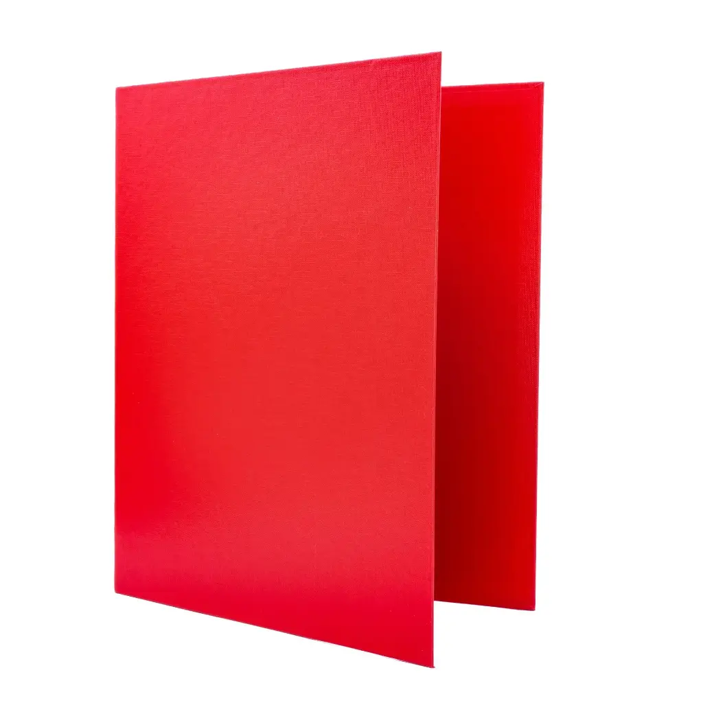 CARPETA RAYLU PAPER FOLIO 4 ANILLAS 40MM ROJO CARTÓN FORRADO PP 