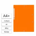 CARPETA A4+ CON GOMAS Y 3 SOLAPAS CARTÓN 400 G NARANJA 