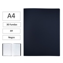 CARPETA DE FUNDAS BISMARK A4 30 FUNDAS PP NEGRO