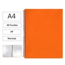 CARPETA ESPIRAL MAXIPLAS A4 40 FUNDAS Y GOMAS NARANJA