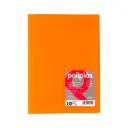 CARPETA POLIPLAS CON FUNDAS DIN A4 10 FUNDAS PP SOLDADAS AL LOMO NARANJA