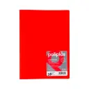 CARPETA POLIPLAS CON FUNDAS DIN A4 10 FUNDAS PP SOLDADAS AL LOMO ROJO