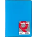 CARPETA POLIPLAS CON FUNDAS DIN A4 20 FUNDAS PP SOLDADAS AL LOMO AZUL