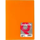 CARPETA POLIPLAS CON FUNDAS DIN A4 30 FUNDAS PP SOLDADAS AL LOMO NARANJA