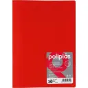 CARPETA POLIPLAS CON FUNDAS DIN A4 30 FUNDAS PP SOLDADAS AL LOMO ROJO