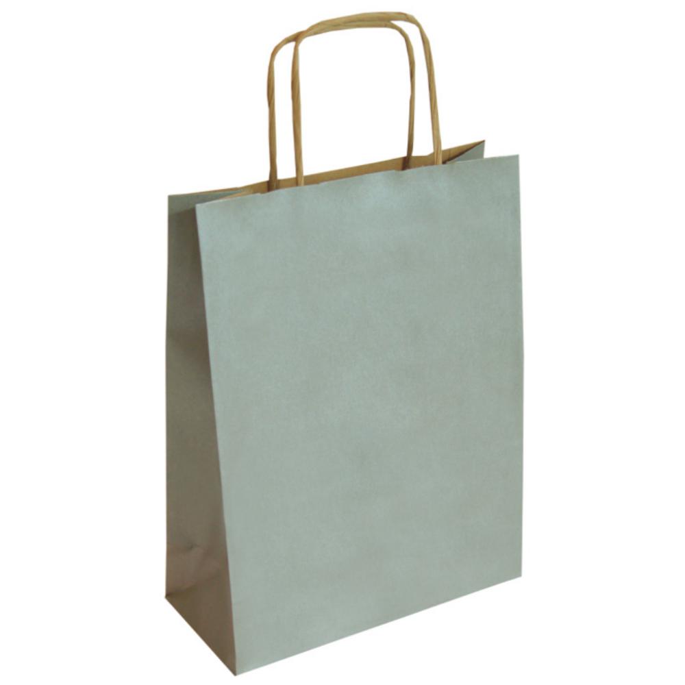 BOLSA DE PAPEL KRAFT PLATA 27 × 12 × 37 CM