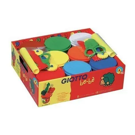 PASTA JUGAR GIOTTO 8 BOTES DE PASTA DE MODELAR 220GR + ACCESORIOS