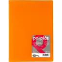 CARPETA POLIPLAS CON FUNDAS DIN A4 40 FUNDAS PP SOLDADAS AL LOMO NARANJA