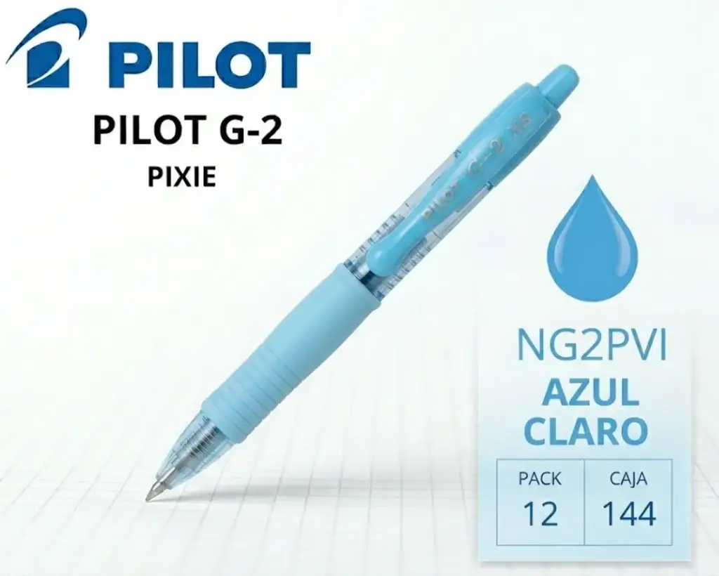 BOLÍGRAFO PILOT G-2 PIXIE AZUL CLARO