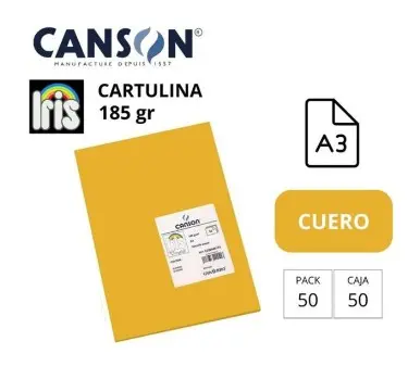 CARTULINA CANSON IRIS A3 CUERO 180G 