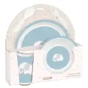 SET DE PLATOS, CUBIERTOS Y VASO SAFTA PREESCOLAR "ELEFANTE"