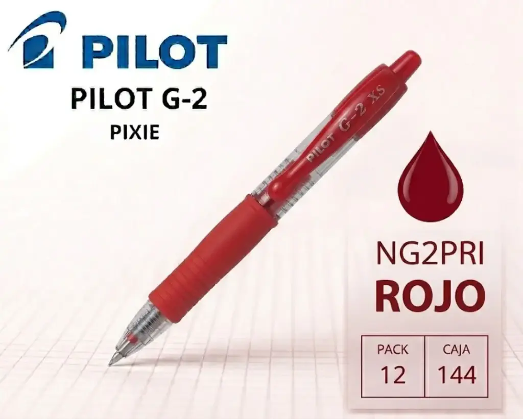 BOLÍGRAFO PILOT G-2 PIXIE ROJO