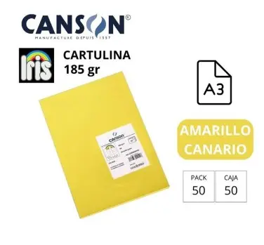 CARTULINA CANSON IRIS A3 AMARILLO CANARIO 