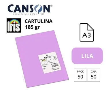 CARTULINA CANSON IRIS A3 LILA 180G