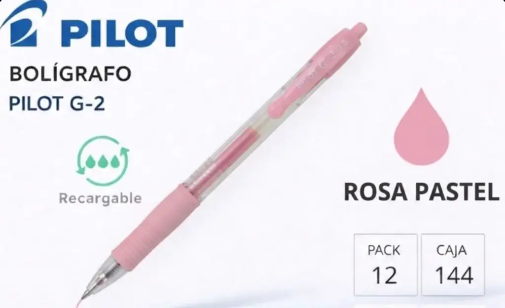 BOLÍGRAFO PILOT G-2 ROSA PASTEL