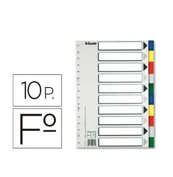 SEPARADORES FOLIO 10 POSICIONES PLASTICO ESSELTE