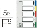 SEPARADORES FOLIO 5 POSICIONES PLASTICO 