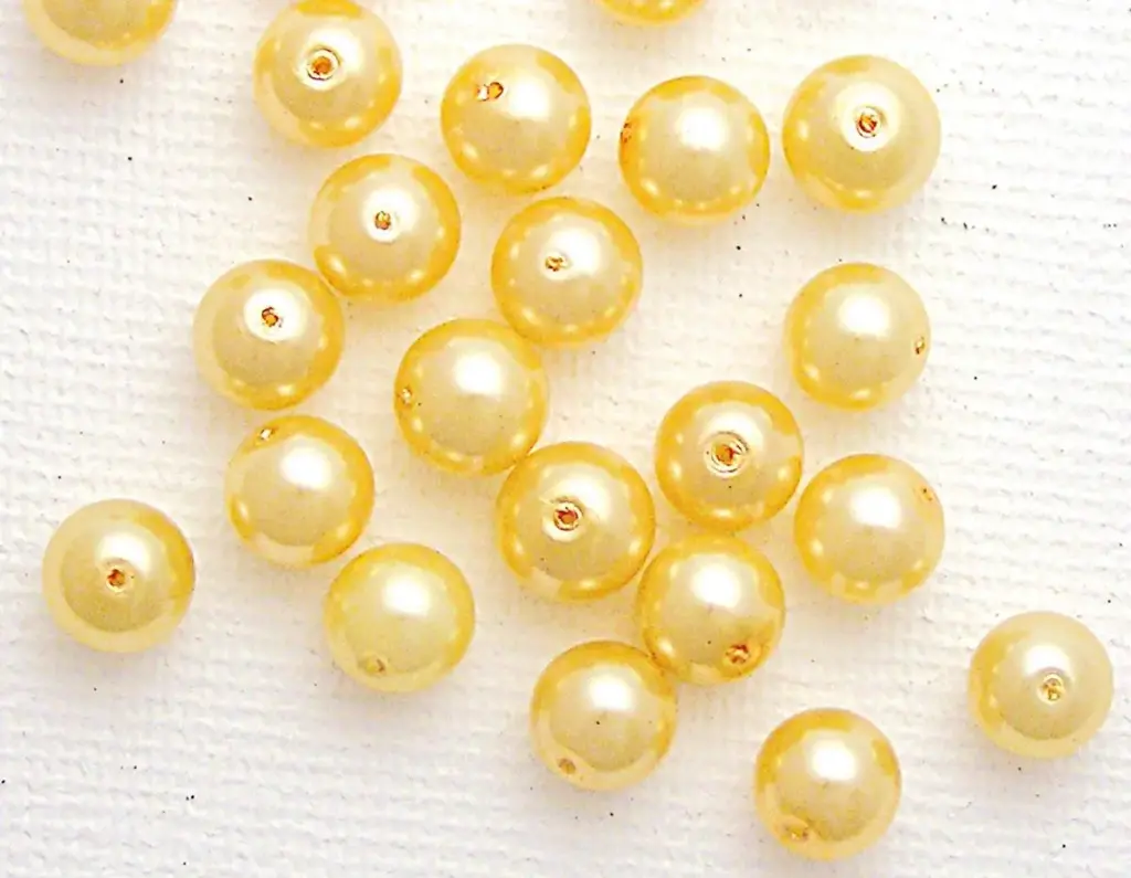 PERLA DE VIDRIO LACADA ORO 6MM 10GR 30UD