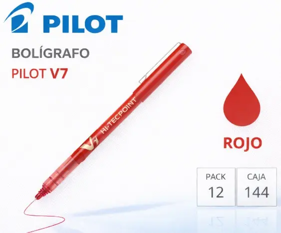 BOLÍGRAFO PILOT V7 ROJO 