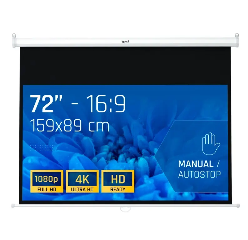 PANTALLA MANUAL 16:9 72" IGGUAL 159x89 CM 