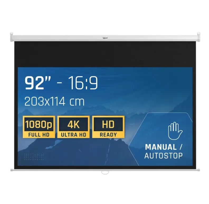PANTALLA MANUAL 16:9 92" IGGUAL 203x114 CM 