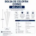 BOLSA DE CELOFÁN CONO 45x1.20