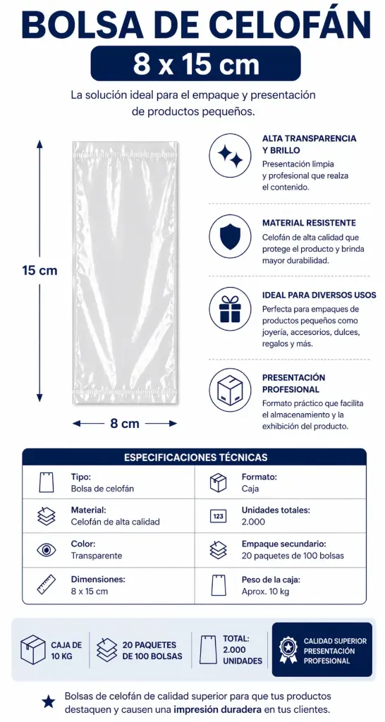 BOLSA DE CELOFÁN 8X15