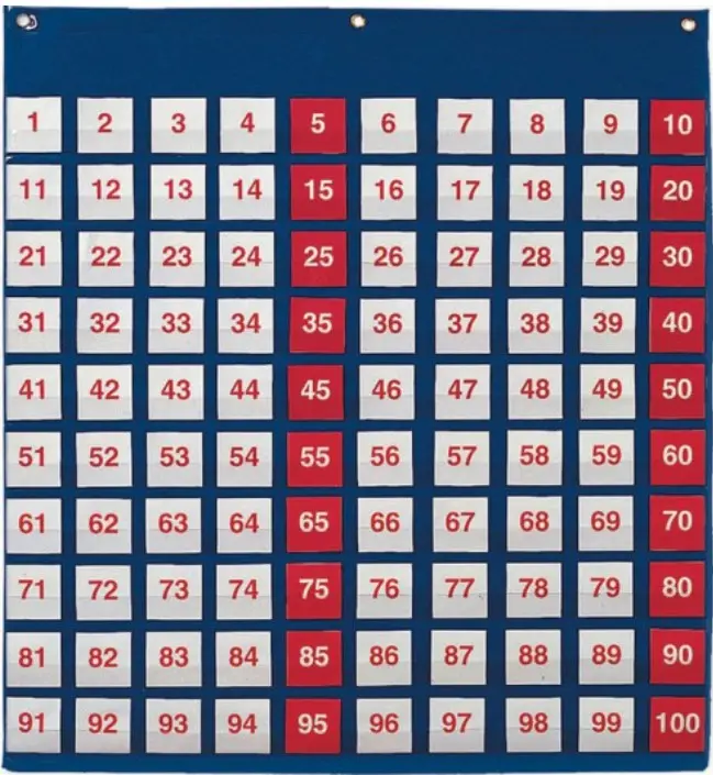 PANEL NUMÉRICO DEL 1 AL 100 CON TARJETAS