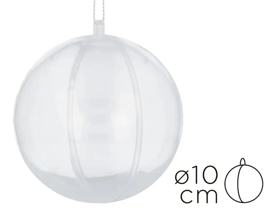 BOLA PLASTICO TRANSPARENTE 10CM