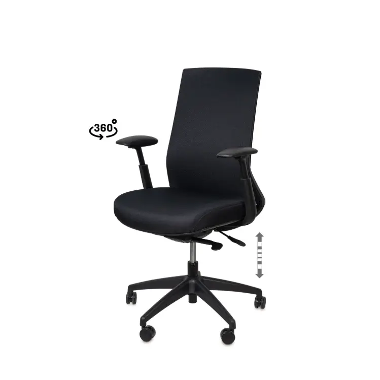 SILLA OFICINA LANCASTER NEGRO - SOMCASA