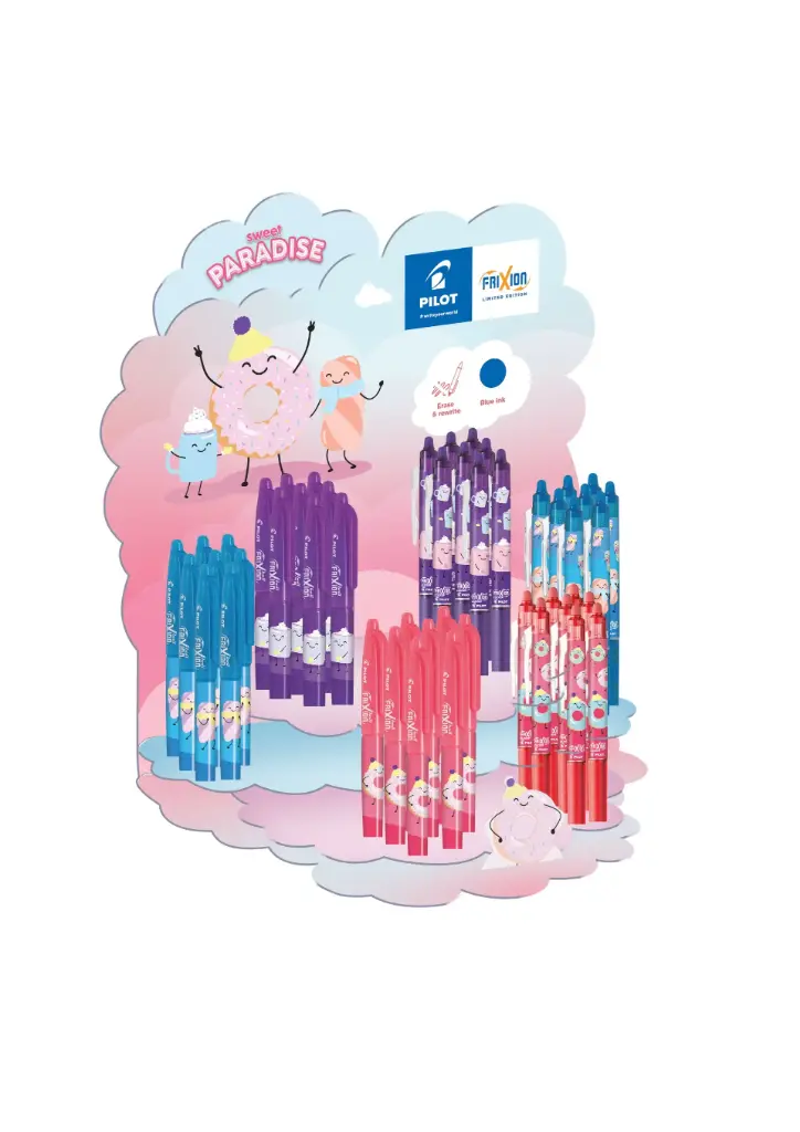 BOLÍGRAFO PILOT FRIXION BORRABLE SWEET PARADISE EXPOSITOR 48 UNIDADES