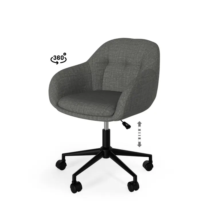 SILLA OFICINA CANTERBURY GRIS OSCURO - SOMCASA