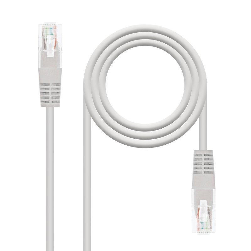 LATIGUILLO DE RED NANOCABLE CAT.6 UTP RJ45 1 METROS GRIS COBRE 100% 