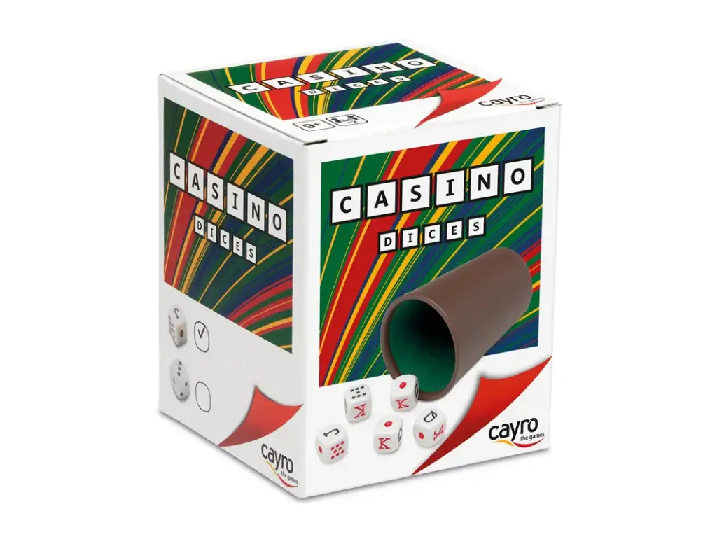 CUBILETE FORRADO CAYRO CON 5 DADOS DE PÓKER