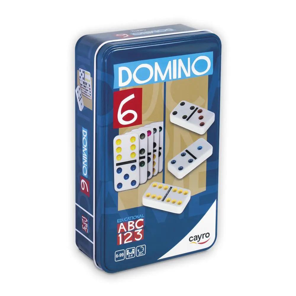 DOMINÓ COLORES DOBLE 6 CAYRO EN CAJA METÁLICA
