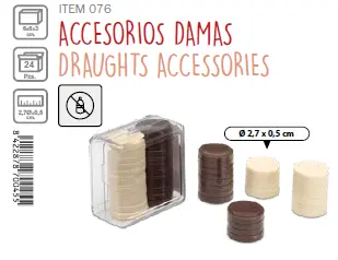 FICHAS DE DAMAS - ESTUCHE DE PLASICO