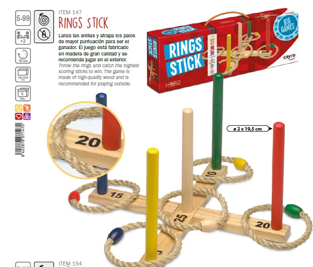 JUEGO DE TIRA ANILLAS DE MADERA