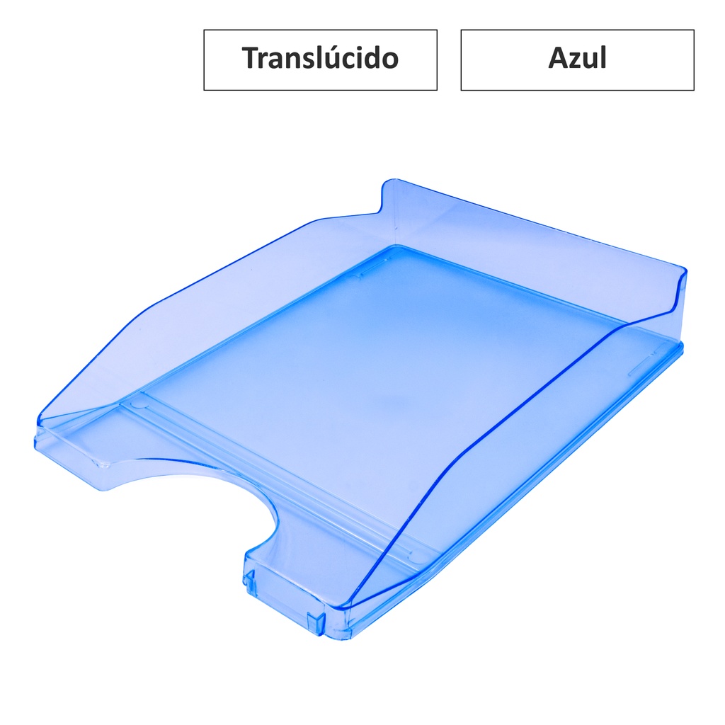 BANDEJA AZUL TRASLUCIDO APILABLE 350X250X65MM