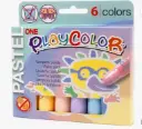 TÉMPERA SÓLIDA PLAYCOLOR ESCOLAR 6 COLORES PASTEL
