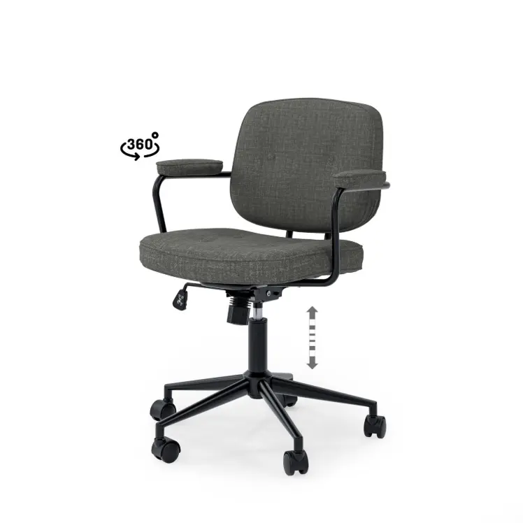 SILLA OFICINA COLUMBIA GRIS OSCURO - SOMCASA