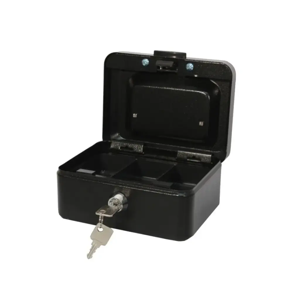 CAJA DE CAUDALES METÁLICA CON LLAVE 15X7.5X10.5