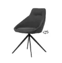 SILLA GIRATORIA CELIA GRIS OSCURO - SOMCASA