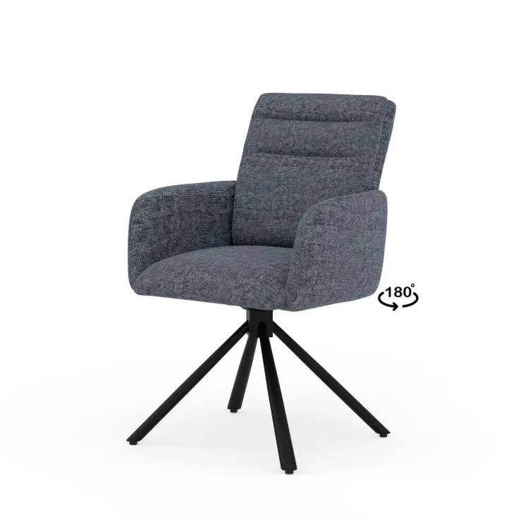 SILLA GIRATORIA LINDA GRIS OSCURO - SOMCASA