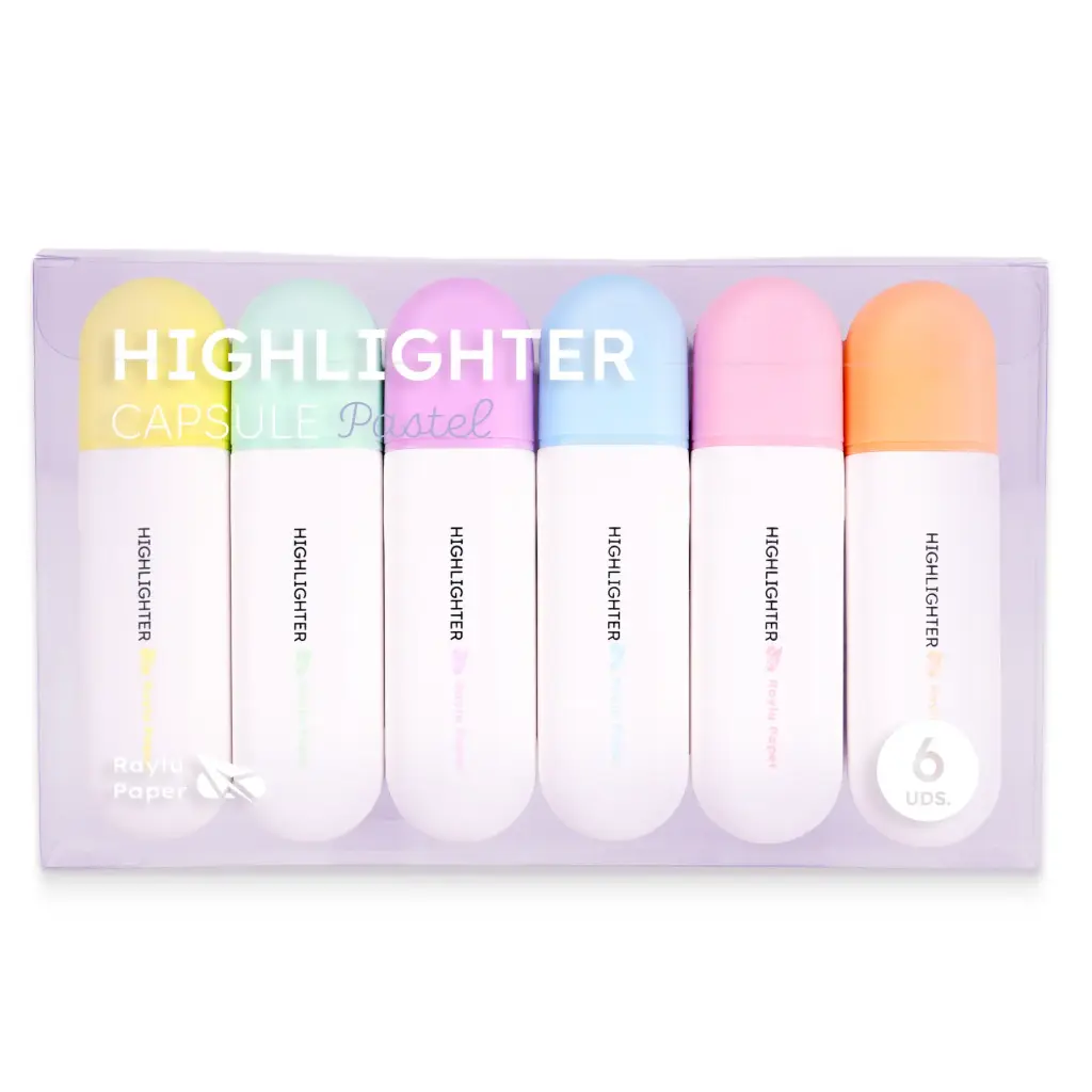 MARCADOR FLUORESCENTE CAPSULE PASTEL 6 UDS RAYLU
